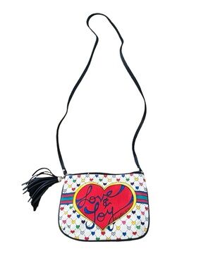 Brighton White Multicolor 'Love & Joy' Heart Crossbody Bag